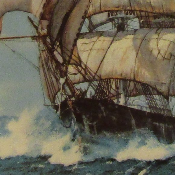 PAINTED CHINA PLATE:The Twighlight Under Full Sail - Picture 2 of 11